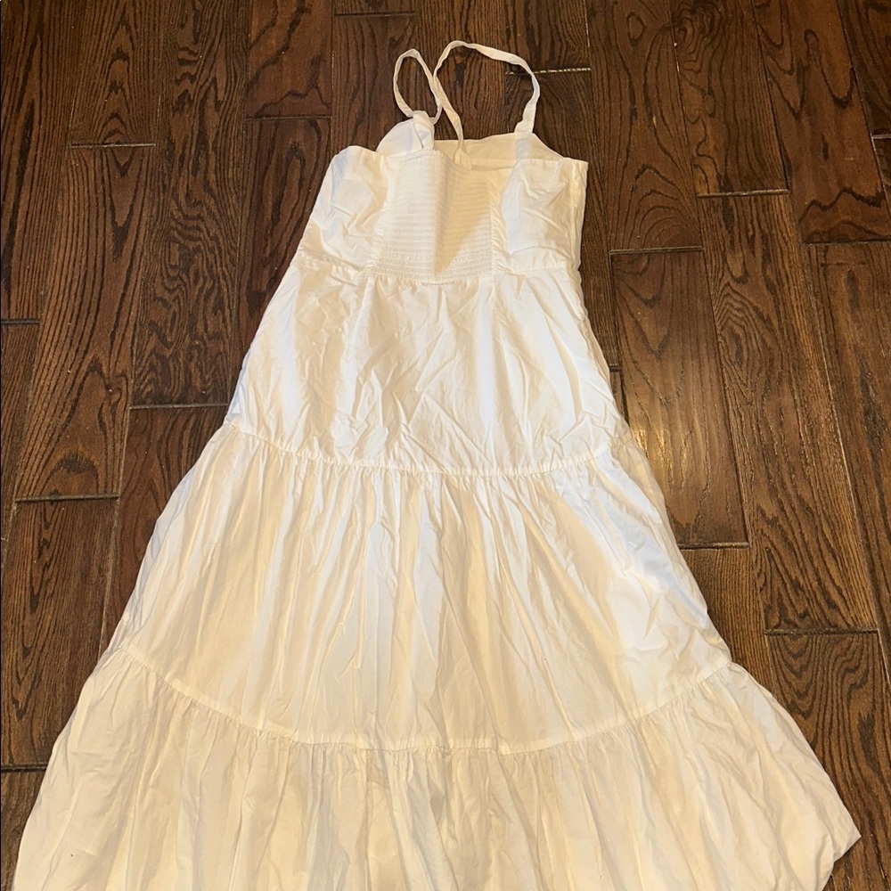 Banana Republic White Sleeveless tiered maxi Dress size 18 - Picture 6 of 9
